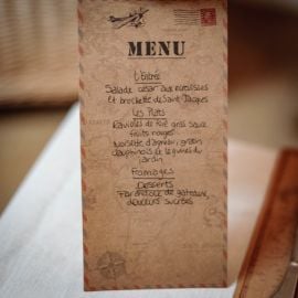 Menu mariage Voyage