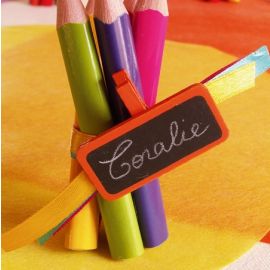 Mini ardoise mariage sur pince Orange