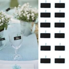 Mini ardoise mariage sur pince Bleu ciel