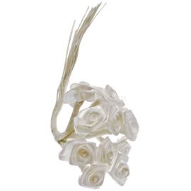 Mini rose mariage en satin Blanc