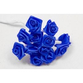 Mini rose mariage en satin Bleu roi