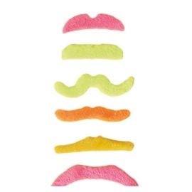 Moustaches - fluo - lot de 6