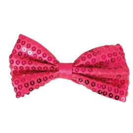 Nœud papillon à sequins - rose