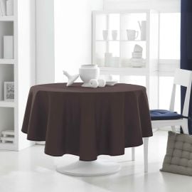 Nappe anti tache ronde 180 cm Chocolat en 100 % polyester