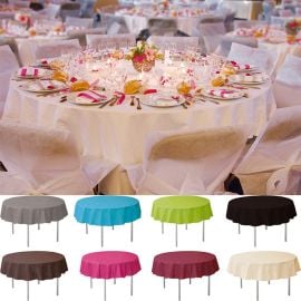 Nappe ronde en plastique Transparent 210cm, vaisselle jetable - Badaboum