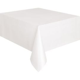 Nappe en plastique rectangulaire Blanche 135x270cm 