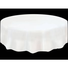 Nappe en plastique ronde Blanche 210cm 