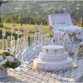 Nappe en Tissu Dentelle Blanche