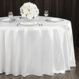 Nappe mariage en satin blanc ronde 300cm