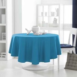 Nappe pour table ronde 180 cm Bleu Turquoise Anti tache 