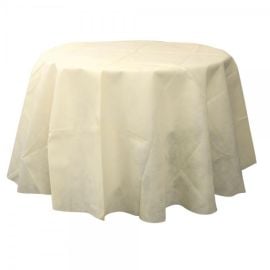 Nappe ronde ecru jetable 240cm