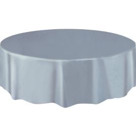 Nappe ronde en plastique Argent  210cm