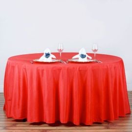 Nappe ronde en tissu rouge 3m