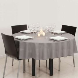 Nappe ronde gris clair anti tache 180 cm