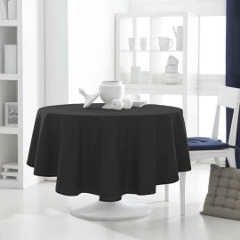 Nappe ronde noir 180 cm en tissu Anti tache 