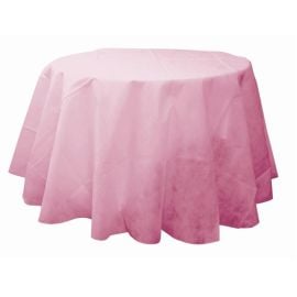 Nappe ronde rose 240cm en tissu intissé