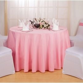 Nappe ronde rose en tissu 300cm