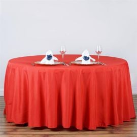 Nappe ronde rouge en tissu 300cm