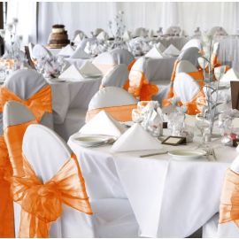 Noeud de chaise mariage organza Orange