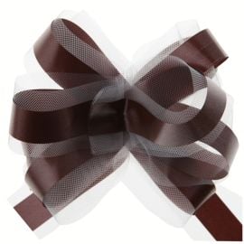 Noeud mariage automatique en tulle Chocolat