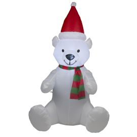 Ours Blanc lumineux gonflable 120cm