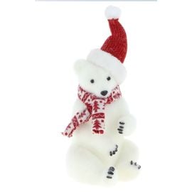 Ours de noel polaire avec echarpe