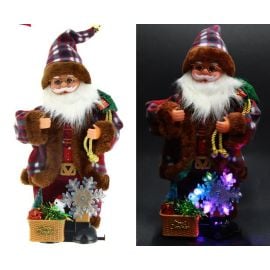 Père noel automate Musical avec flocon de neige lumineux