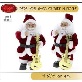 Père noel avec guitare musical