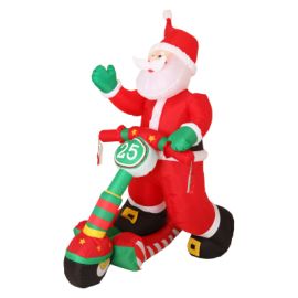 Père noel Gonflable sur Scooter 