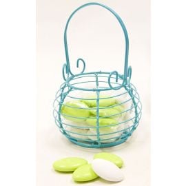 Panier a dragees en fer forgé Turquoise