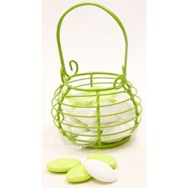 Panier a dragees en fer forgé Vert anis