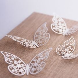 Papillon deco mariage en papier Blanc