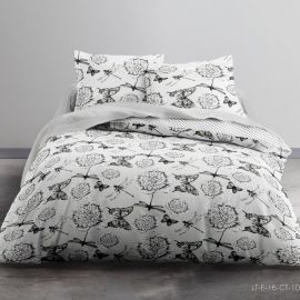 Housse de couette 240x260 Ethnik NB + 2 taies 100% coton 57 fils