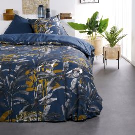 Parure Housse de couette 240x260 Tropique Bleu, linge de maison - Badaboum