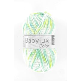 Pelote de laine Cheval Blanc Babylux Color Verte Blanche 