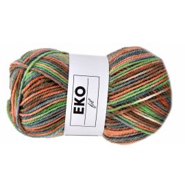 Pelote de laine Eko Fil Vert Bleu Orange 