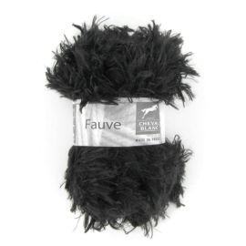 Pelote de laine fourrure Noir Fauve Cheval Blanc 