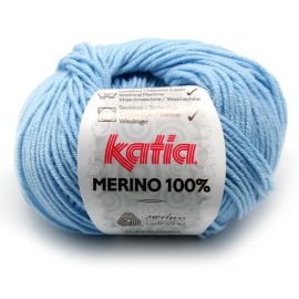 Pelote de laine Katia 100 % mérino Bleu Ciel 