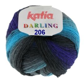 Laine a tricoter Katia Darling Turquoise Grise