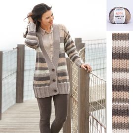 pelote de fil à tricoter Katia Mérino aran plus Beige et Taupe