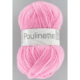 Pelote de laine poulinette rose hortensia