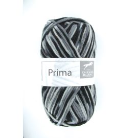 pelote de fil à tricoter Prima Blanc Noir et Gris 