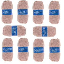 10 Pelotes de laine pas cher Azurite Rose Poudre