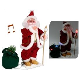 Pere noel automate avec sac cadeau musical