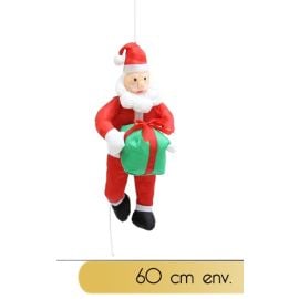 Pere noel Grimpeur 60cm avec paquet cadeau