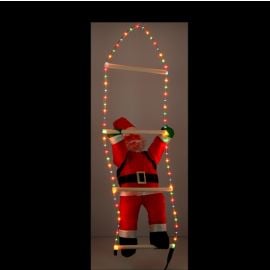 Pere noel sur echelle lumineuse 60cm