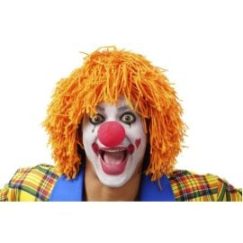 perruque - clown - laine orange