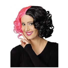 perruque - Liza - fuchsia et noire