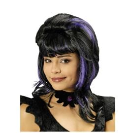 perruque - vampire - noire et violette