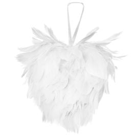Petit Coeur en plume Blanc 12cm